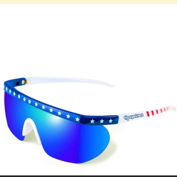 NEW Tipsy Elves Say Can You See Patriotic Red White Blue Sunglasses Unisex Case - Picture 12 of 12